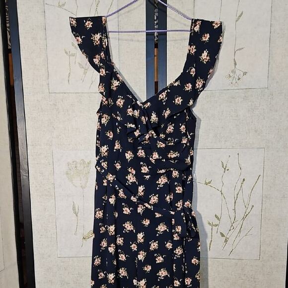 miami Pants - Miami Blue Floral Ruffle Jumpsuit